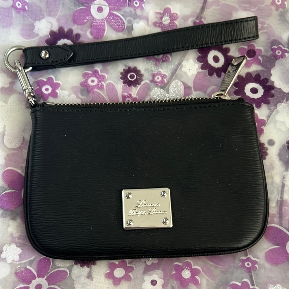 Ralph Lauren Black Leather Wristlet